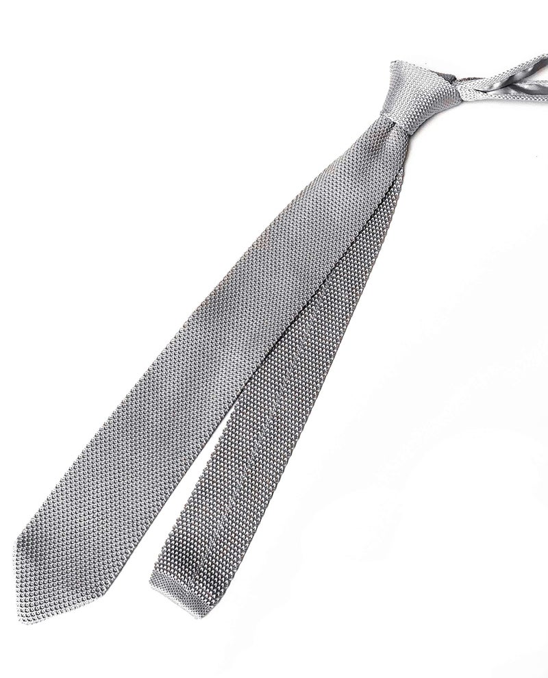 Secdtie Men Vintage Casual Formal Grey Skinny Knit Tie Knitting Narrow Necktie 012 - Image 4